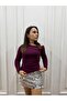Boat Neck Burgundy Blouse