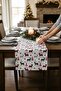 Christmas Themed Deer Patterned Velvet Throw Pillow Cover and Table Runner Set Digital Printing - 2