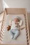 Newborn Baby 5-Piece Hospital Discharge Set – Teddy Bear Embroidered, Striped Detail, 100% Cotton - 3