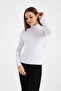 Women's White Long-Sleeved Bodysuit Turtleneck - 2