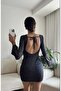 Women's Backless Spanish Long Sleeve Mini Dress