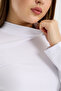 Women's White Long-Sleeved Bodysuit Turtleneck - 3