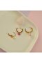Fuchsia Heart Themed 3-Piece Earring Set – Zircon Stone Heart, Fun Written Heart Plate and Mini Ball Earrings - 4