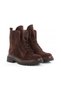 Shoes Genuine Leather Brown Suede Stylish Casual Women's Boots with Lace-Up and Zipper Detail