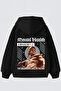 Unisex Black Mental Health Awareness Printed 3 Thread Ş Fleece-Lined O Oversized K Hooded Sweatshirt