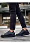 Mhd-099 Men's Lace-Up High Sole Leather Sneaker Shoes Cst - Black - 3