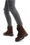 Shoes Genuine Leather Brown Suede Stylish Casual Women's Boots with Lace-Up and Zipper Detail - 2