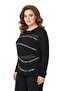 Women's Black Crew Neck Stone Blouse Bgl-St05155 - 2