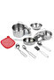 Stainless Steel Kitchen Toy Set for Kids 9 Pics Realistic Metal Pots Pans Playset Kids Kitchen Set - 2
