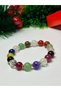 Mixed Natural Stone Bracelet – Stylish Design with Steel Detailing Handmade Natural Stone Bracelet - 7