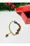 Kaplangöz Stone and Steel Chain Design Bracelet – Adjustable – Gold Color – - 6