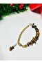 Kaplangöz Stone and Steel Chain Design Bracelet – Adjustable – Gold Color – - 2