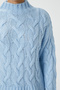 Women's Drew Soft Texture Blue Hair Braided Knitwear Sweater 3020 - 3