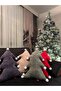 Christmas-Themed Decorative Throw Pillow in the Shape of a Pine Tree with Snowflake Pompom Details - 4