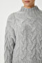 Women's Drew Soft Texture Gray Hair Braided Knitwear Sweater 3020 - 4