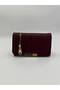 Women's Clamshell Claret Red Wallet with Multi-Compartment Card Holder Detail - Special Series