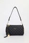 Women’s Black Monogram Leather Lock Charm Detail Hand, Shoulder and Crossbody Bag Alice