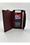 Women's Burgundy Wallet with Wrist Strap and Phone and Coin Compartment - 3