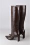 Seç 1717 genuine leather heel women's boots (heel height: 8 cm) coffee - 7