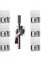 6 PCS Mop Broom Holder Wall Mount - Mop Holder Self Adhesive No Drilling Super Anti-Slip Bro