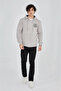 Men's Hooded Printed Zippered Cardigan - Dyed Gray - 2
