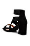 Women Black Recycled Micro Suede Block Sandals - 3