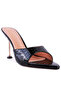 Women Black High Heeled Croc Slides