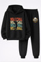 Volleyball Printed 3-Ply Quality Sweatshirt and Trackpants Children's Top-Bottom Set