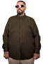 Mode XL Large Size Men's Gabardine Shirt with Pockets 25604 Khaki