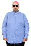 Fashion XL Plus Size Men's Satin Striped Shirt 20399