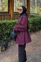 Garni Collar Trench Coat Burgundy - 2