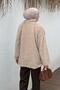 Beard Fabric Scarf Coat in Mink Color - 4