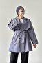 Trench Coat with Shoulder Epaulettes Stone Gray - 4
