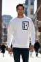 Men's Zipper Detail Crew Neck Cotton Sweatshirt 24722 Ecru
