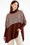 Women's Slit Brown Poncho Sweater Cp0001