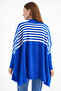 Women's Slit Cobalt Poncho Sweater Cp0001 - 3