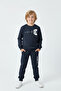 3 Thread Thick Sh Fleece-Lined Crew Neck Game Pulse Print Detailed Boys' Tracksuit Set - 2