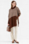 Women's Slit Brown Poncho Sweater Cp0001 - 2