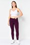 Women Sportswear Fit Pull On Training Leggings, Burgundy - 2