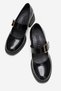 Genuine Leather Black Patent Leather Heeled Mary Jane Women's Shoes Buckled and Strapped Mid-Heel Classic Heels - 5