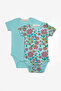 Mint Floral Patterned Double Baby Girl Bodysuit Set - Zoe - 2