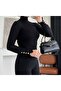 Turtleneck Sleeve Gold Snap Detail Body - 3