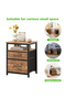 Bedside Table,Nightstand With Fabric Drawer,End Table With Open Shelf,Night Stand For Bedside Rustic - 8