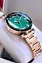 Waterproof Women Wristwatch Rose Gold Green Steel Band Gift Bracelet Dkby2032C3 - 3