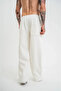 Unisex Pipe Leg Baggy Sweatpants - White - 3