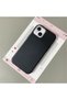 iPhone 14 Plus/15 Plus Compatible Black Leather Textured Silicone Protects Camera Shock-Absorbing Case
