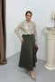 Women's Long Skirt Elastic Waist Scuba Fabric Solid Color A-Line Bell Skirt