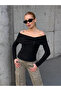Women's Madonna Collar Ring Detail Black Blouse - 2