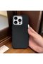 iPhone 15 Pro Compatible Black Leather Textured Silicone Protects Camera Shock-Absorbing Case