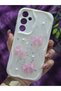 Samsung Galaxy A55 Compatible Pink Bow & Pearl Detailed Glitter Epoxy Phone Case
